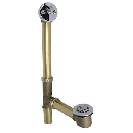 Ez-Fluid Extra Long Trip Lever Waste & Overflow Bathtub Drain, 1-1/2in 17GA Brass RB EZTLWO-L